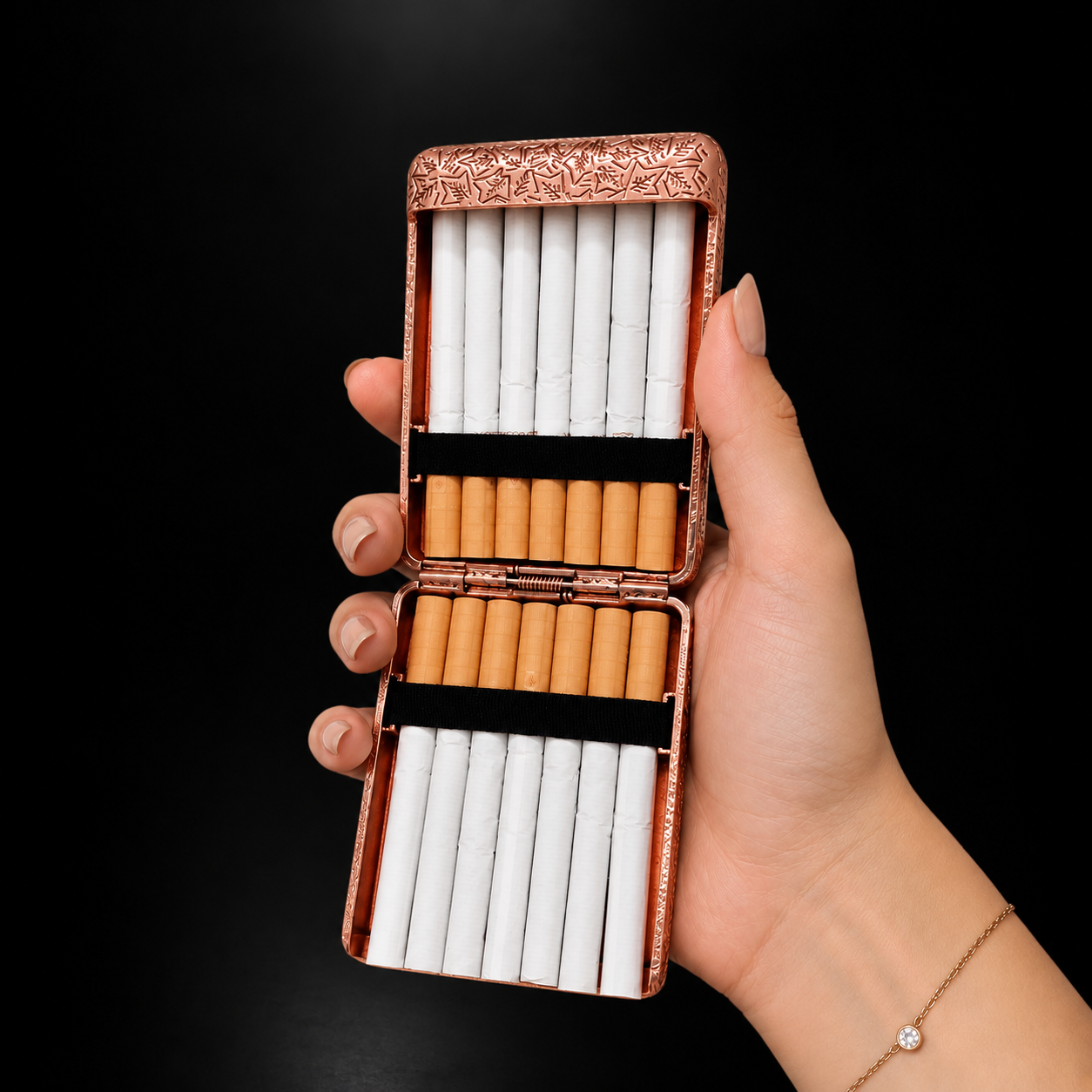 Limited Edition Copper Tone  Metal Cigarette Case