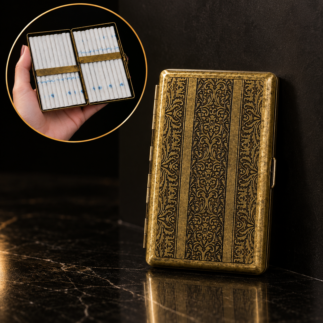 Brass Metal Cigarette Case – Connect Cigarettes