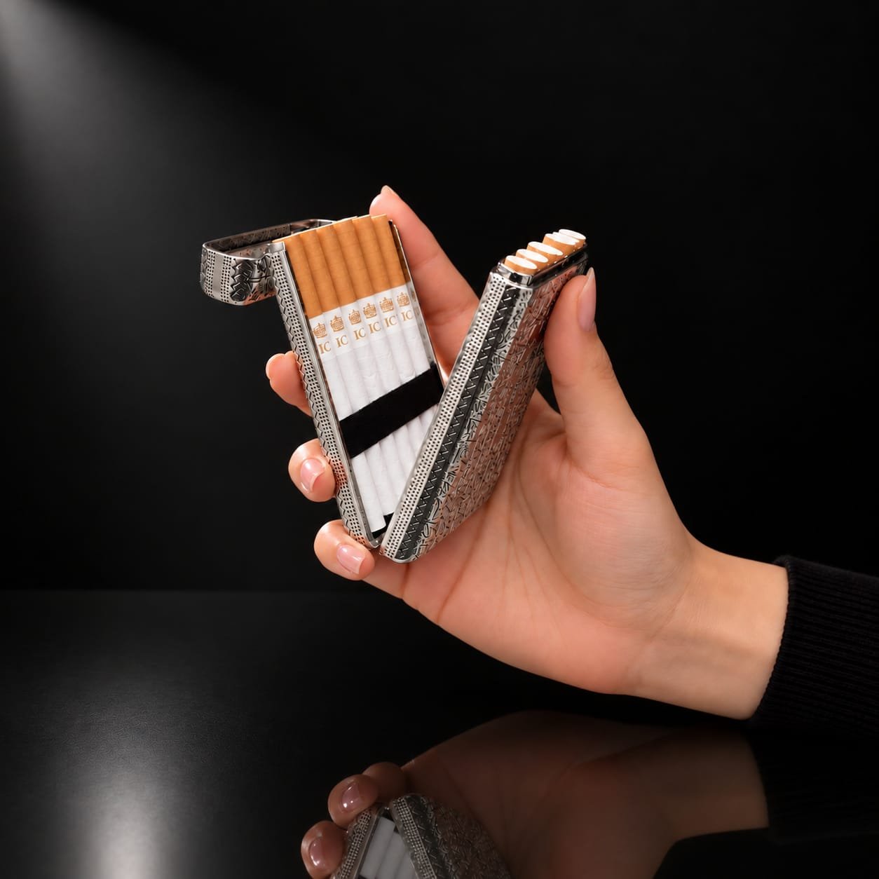 Limited Edition Silver Engraved Cigarette Holder Case