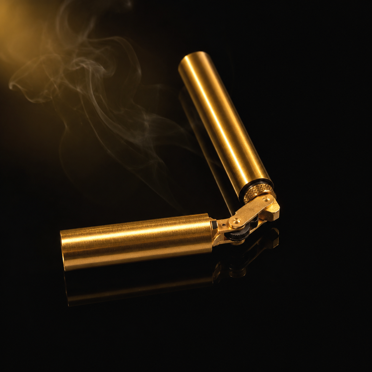 Slim brass foldable lighter